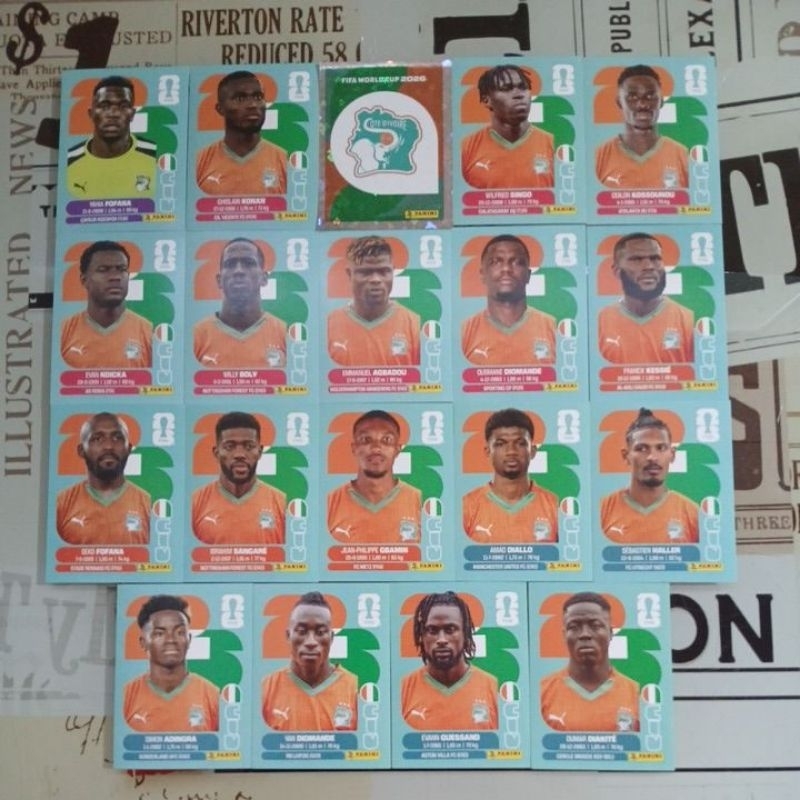 Costa do Marfim (Côte d'Ivoire) - Figurinhas Originais Avulsas Copa do Mundo Fifa 2026 (CIV) (venda unitária)