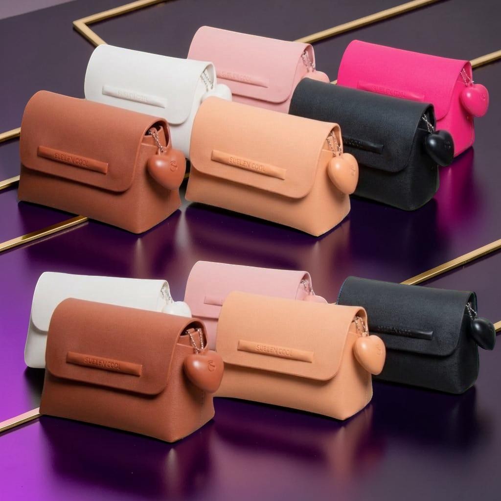 Clutch Feminina Pequena Suellen com Coração – Necessaire Porta Maquiagem | RE Variedaes