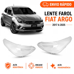 Lente Farol Fiat Argo 2017 2018 2019 2020 2021 2022 2023 2024 25