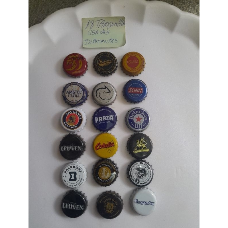 LOTE COM 18 TAMPINHAS  DIFERENTES
