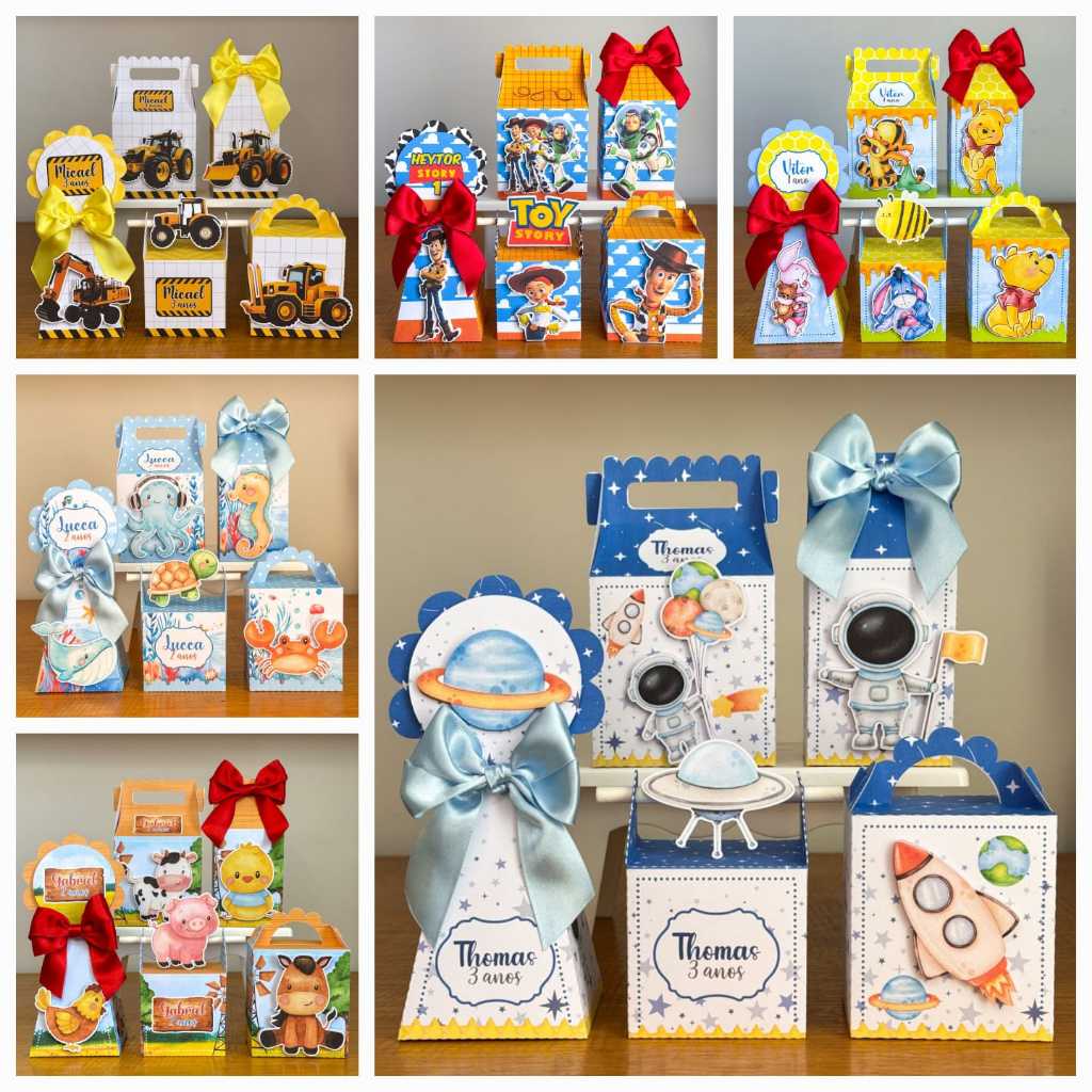 caixinhas personalizadas - VÁRIOS TEMAS - para MENINO