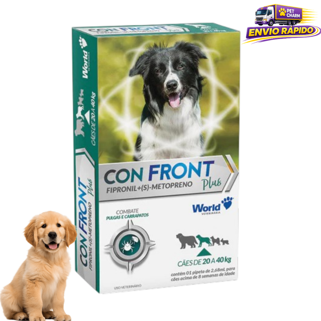 Confront Plus 2,68ml Cães de 20 a 40kg Antipulgas e Carrapatos
