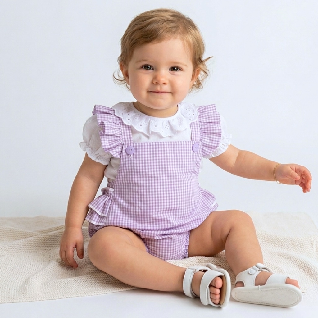 Body Jardineira Infantil Menina 100% Algodão Mundo Nina Kids Roupa De Bebe Romper Bunda Rica