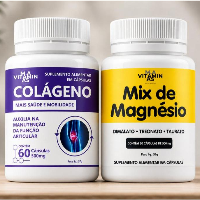 Kit 1 Mix De Magnésio - 1 Colágeno - Para aumentar sua autoestima - Envio imediato