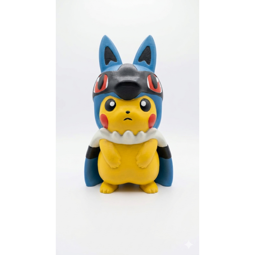 Pikachu lucario -Pokemon pikachu poncho lucario Action Figures em Impressão 3D
