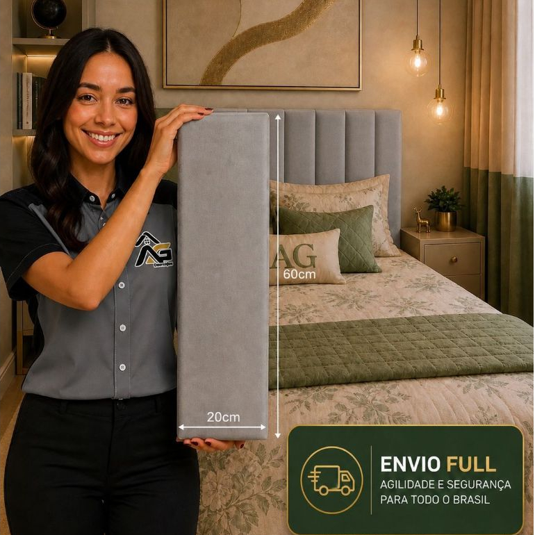 Cabeceira Estofada Modular 60x20 Kit 10 Placas | Quarto Luxo Fácil Instalação Promoção