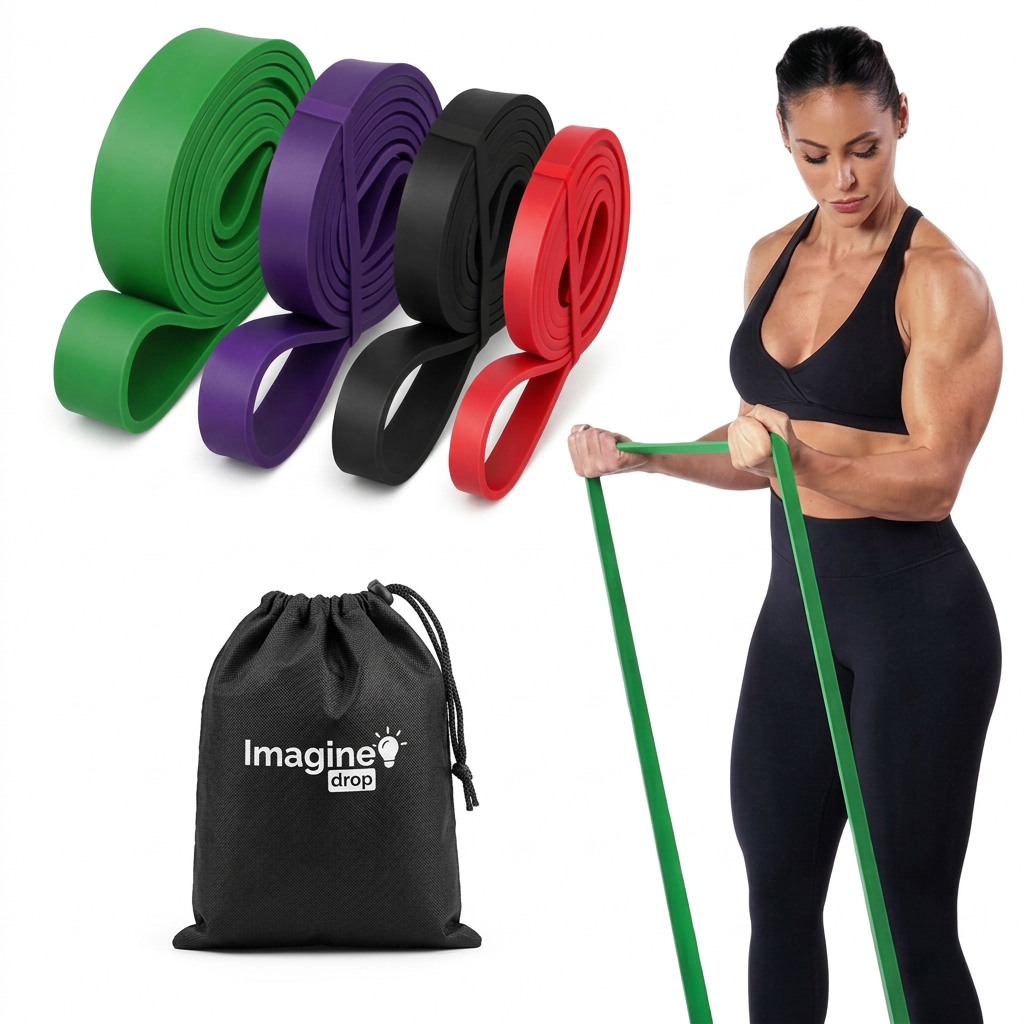 Kit Super Band 4 Faixas Resistencia Fitness Exercício Academia Treino de Força Elastico Extensor