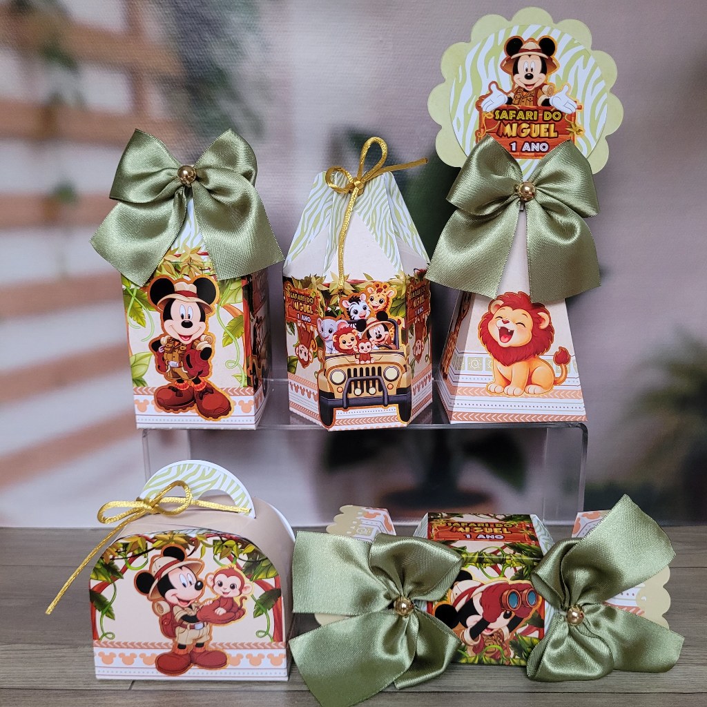 Kit Festa Personalizado Mickey Safari - DESMONTADO - Lembrancinhas de Aniversário Infantil