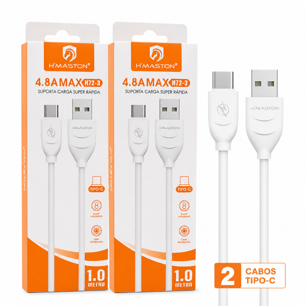 Cabo Tipo C Hmaston 2 Unidades Carregador e Dados USB C