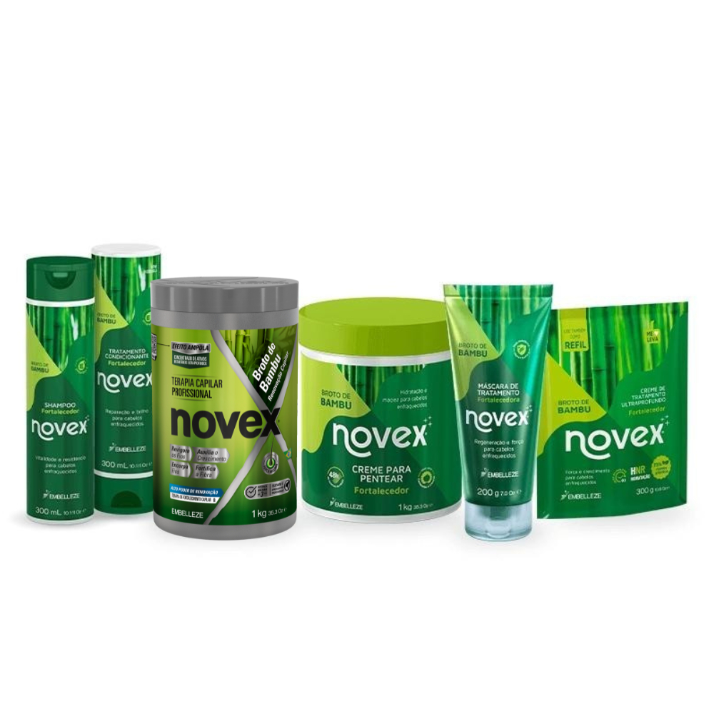 Kit Novex Broto de Bambu Família Completa