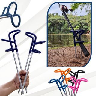 Kit com 2 Suportes para Vara Emborrachado Azul para Pesqueiro Máxima Resistência e Estabilidade Tambaqu Pirarara Tilapia
