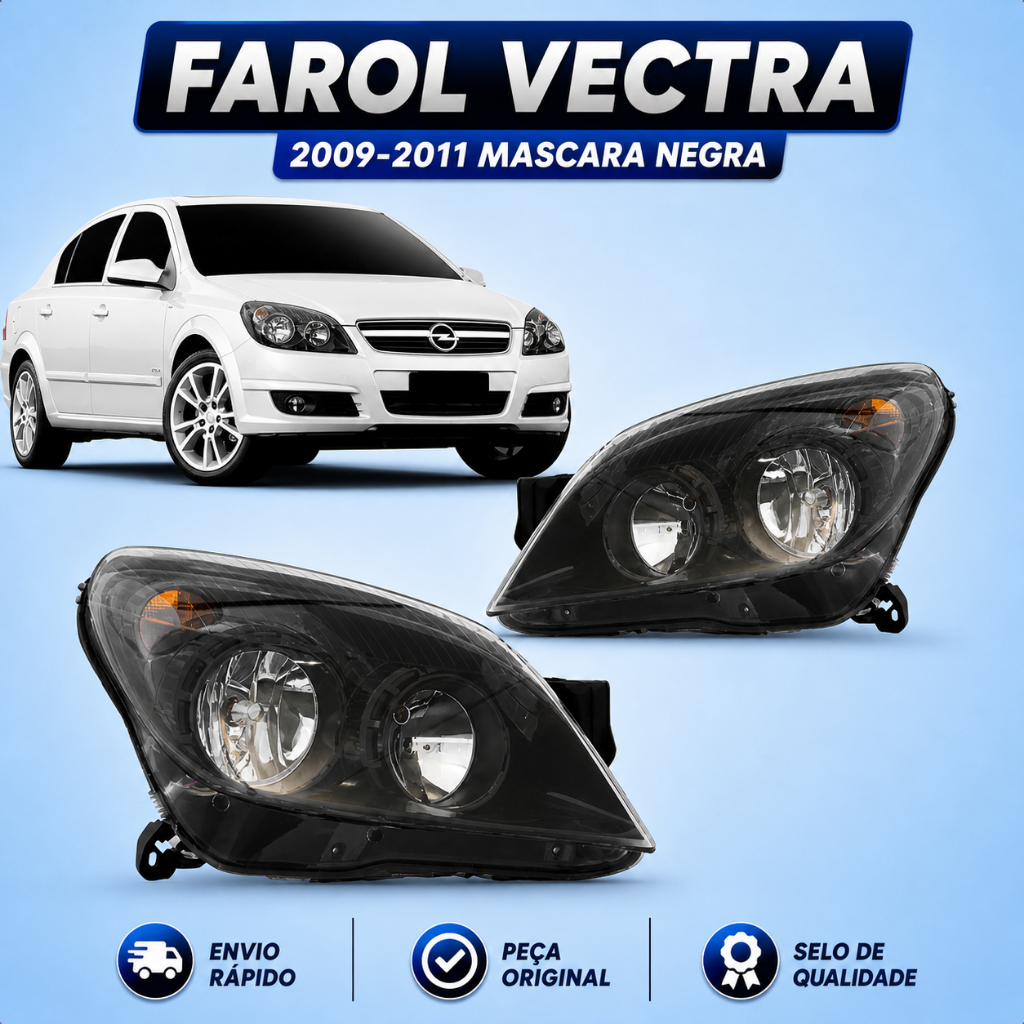 Farol Vectra ANO 2009 2010 2011 Farol Mascara Negra