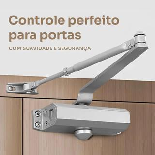 Mola Aerea Para Porta Silenciosa Universal Fechador Hidraulico Regulavel 25-85kg Reforçada