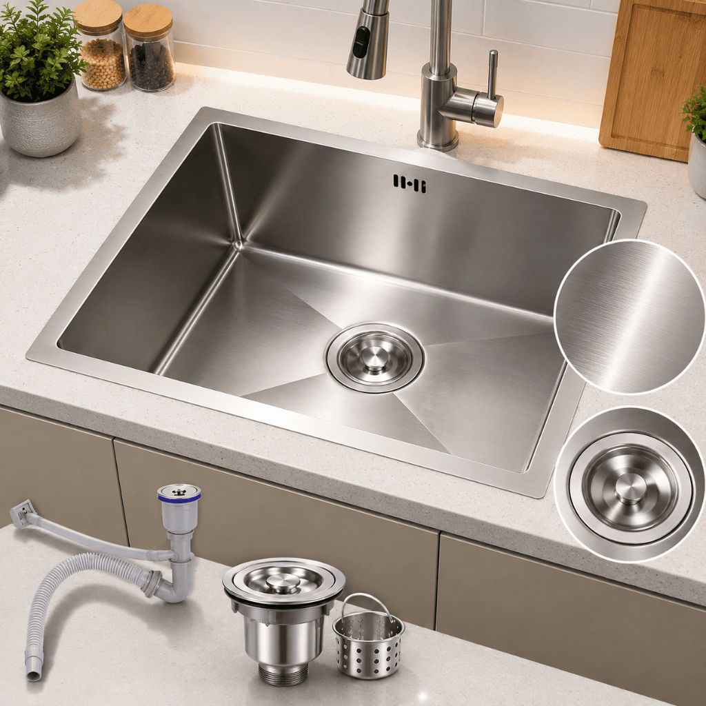 Cuba Gourmet Pia Inox Quadrada Cozinha Luxo 50x45 Acessórios