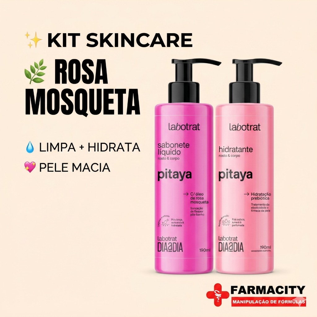 Kit Spa Banho Cuidados Diários Rosto e Corpo Labotrat - Hidratante e Sabonete - Corporal e Facial