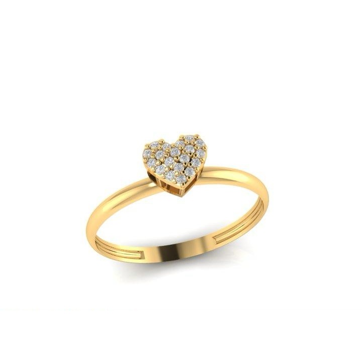 Anel Coração Pavê Ouro 18k 750