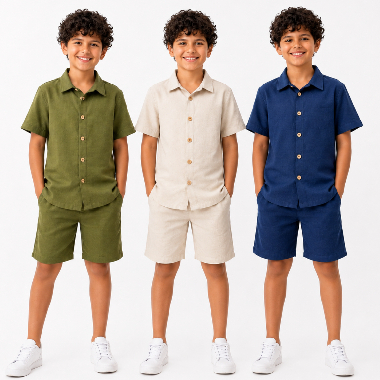 Conjunto Infantil Mauricinho linho de menino 2 a 14 anos Conjunto infantil menino Roupa infantil ROUPA MENINO