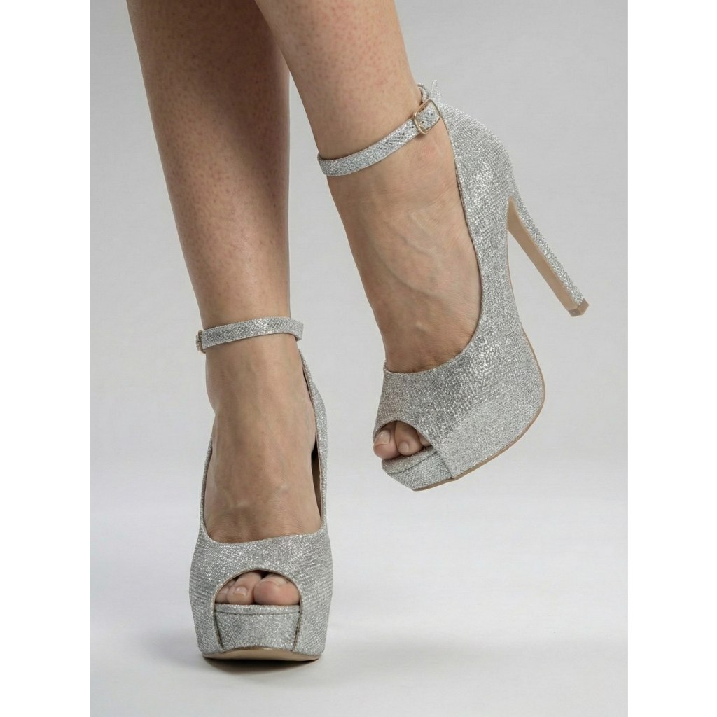Sandália Feminina Peep Toe Salto Alto Delicada Confort M30