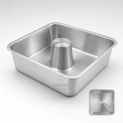 FORMA DE PUDIM E BOLO QUADRADA COM FURO CENTRAL ALUMIX 20X7 - COM NOTA FISCAL