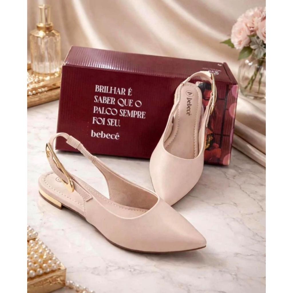 Scarpin Bebece Slingback Flare Creme - Feminino Off White