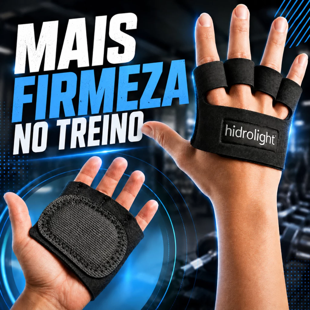 Luva Academia Musculação Hidrolight Mini Palma Neoprene Antiderrapante Protetor Palmar Crossfit Par — imagem 1