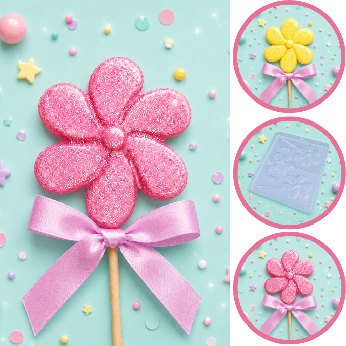 1~10 Forma Simples Pirulito Bem Me Quer 434 - (C5) em Acetato BWB Para Bombom e Doces de Chocolate. (CHOCO)