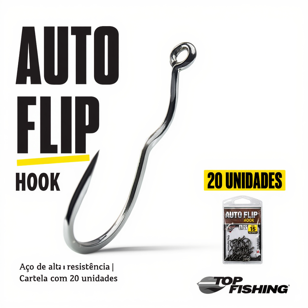 Anzol Auto Flip Fisgada Automático 20 unidades Nº 7,  Nº9, Nº11, Nº13, Nº15