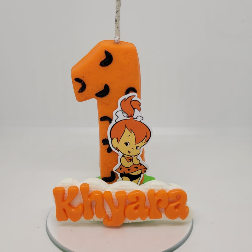 VELA PERSONALIZADA - PEDRITA VELA DE BISCUIT PARA FESTA DE ANIVERSÁRIO