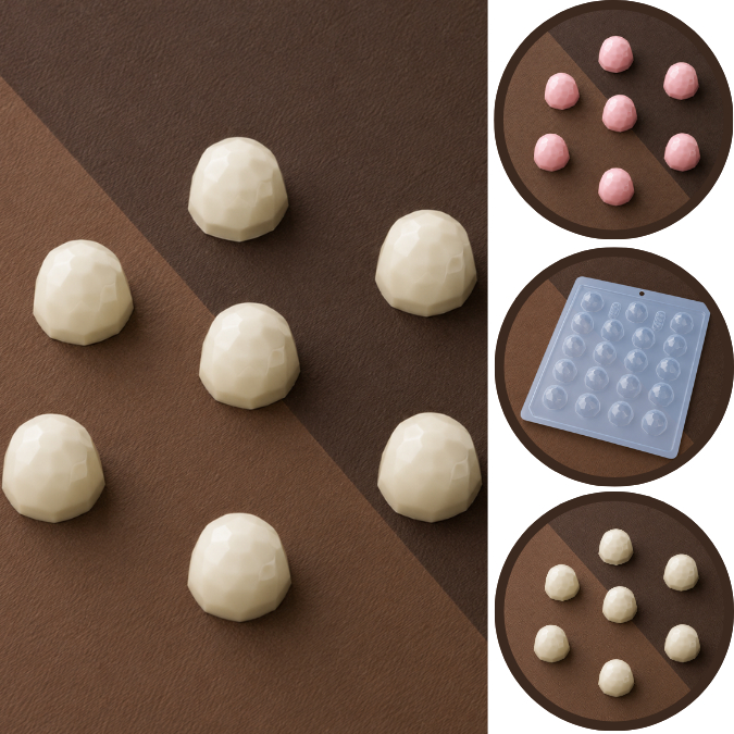 1~10 Forma Simples Bombom Diamante 477 - (B7) em Acetato BWB Para Bombom e Confeitaria. (CHOCO)