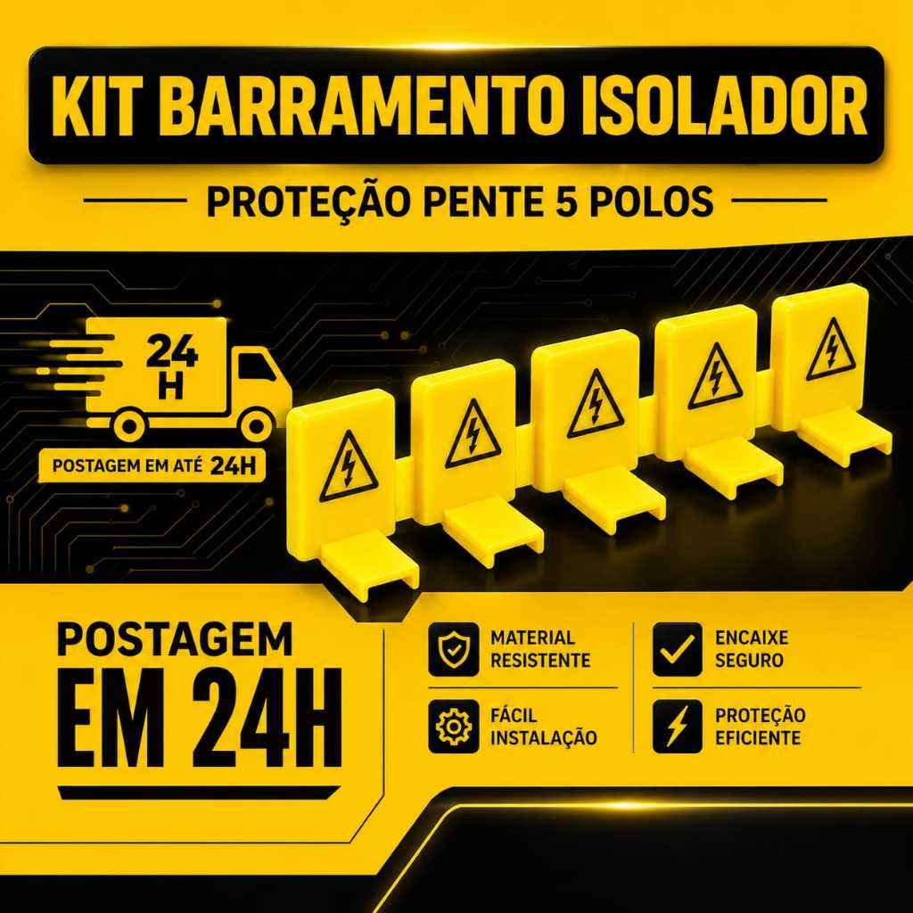 Isolador para Barramento Tipo Pente 5 Polos Proteção Elétrica Escolha a Quantidade