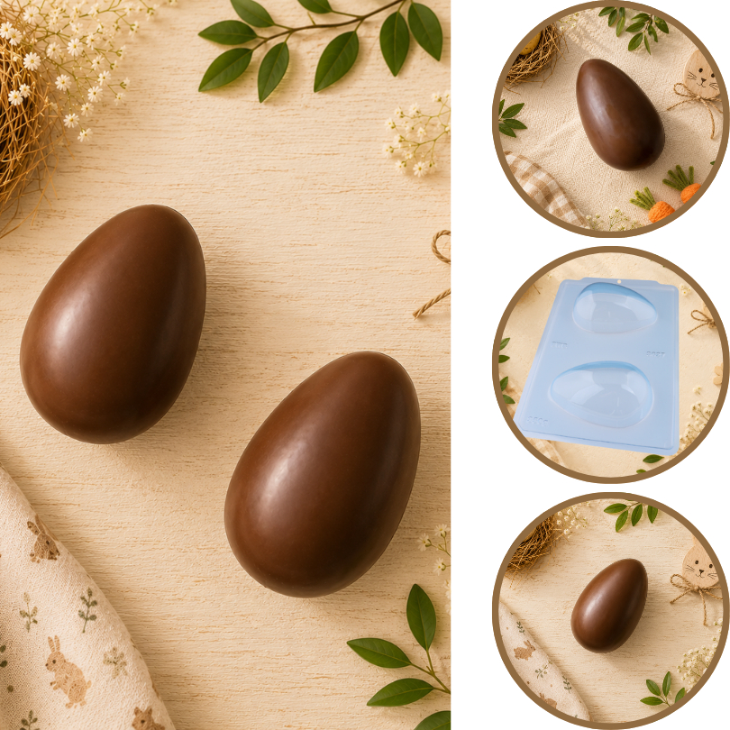 1~5 Forma BWB Simples Semiprofissional, Alto Rendimento Doces Finos Chocolates  - SP Ovo Liso 350g (CHOCO)