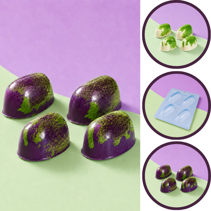 1~10 Forma Simples Trufa Alongada Grande 701 (a1) em Acetato BWB Para Bombom e Confeitaria. (CHOCO)