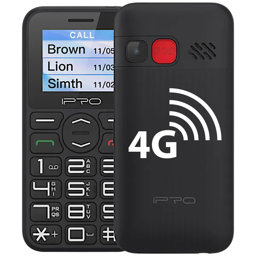 Celular Simples IPRO F183S Rádio FM Sinal 4G Dual Chip para Idoso Tecla SOS Chamada Rápida