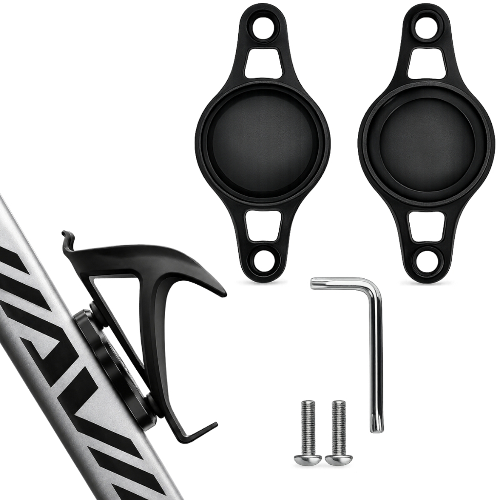 Suporte Airtag Bike Porta Garrafa Rastreador Apple Discreto Alumínio Holder Segurança Bicicleta Preto