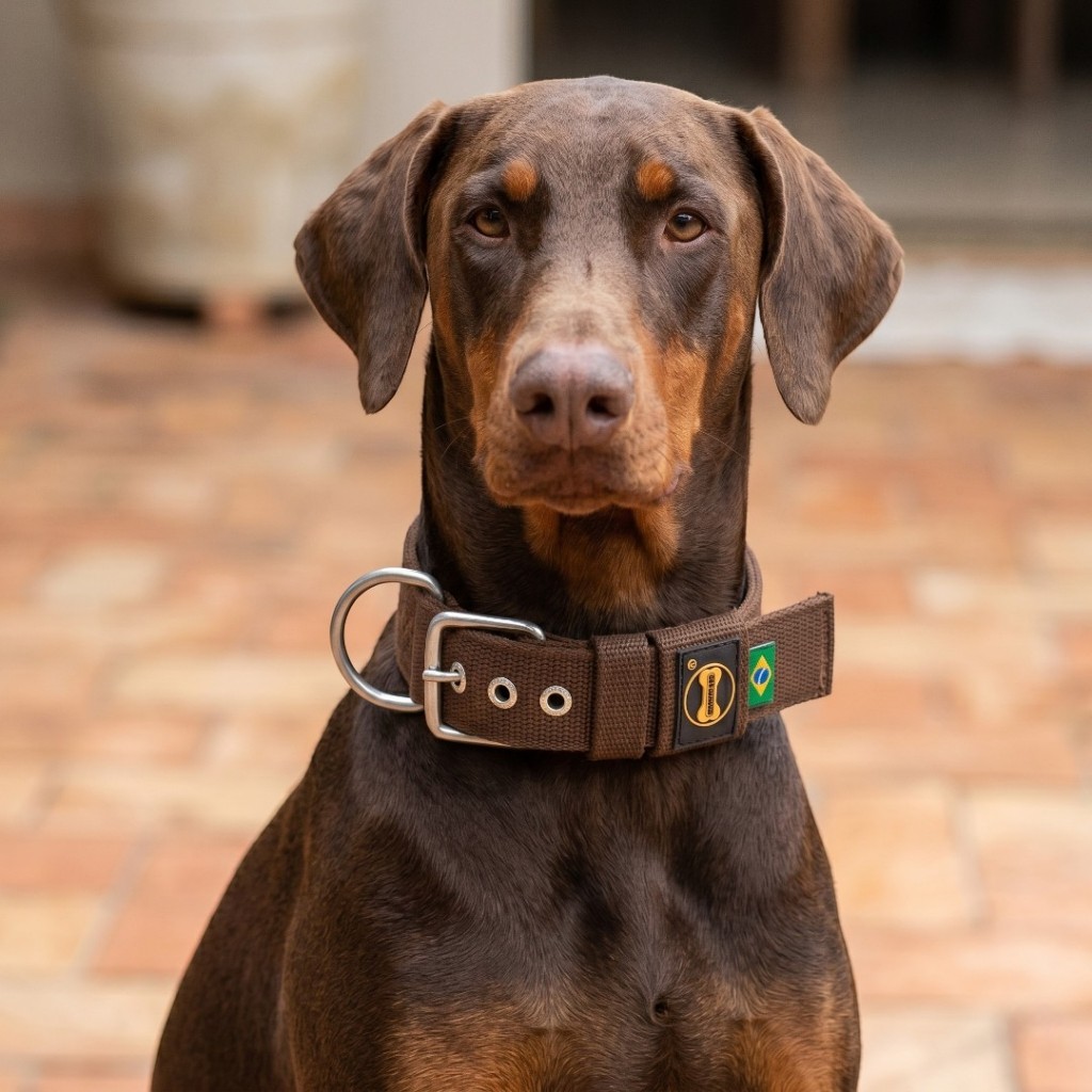 Coleira Fit Cachorros Dobermann Fivela Colar Pet Dog Cão Pit Monster Cane Corso Dogue Dogo Amorosso