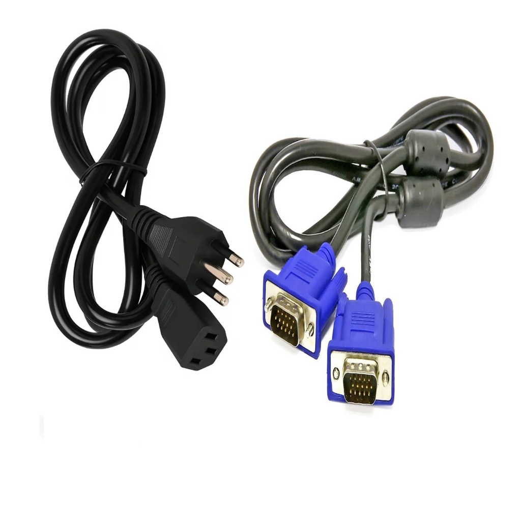 Cabo Vga + Cabo De Força para Monitor Aoc Positivo Bematech e Outros