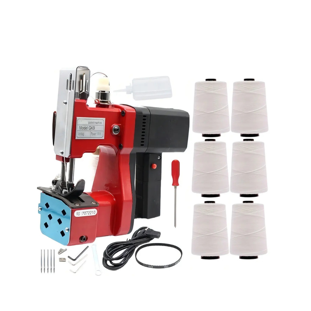 Máquina de Fechar Sacaria GK9 Elétrica com Corte Automático + 6 Linhas