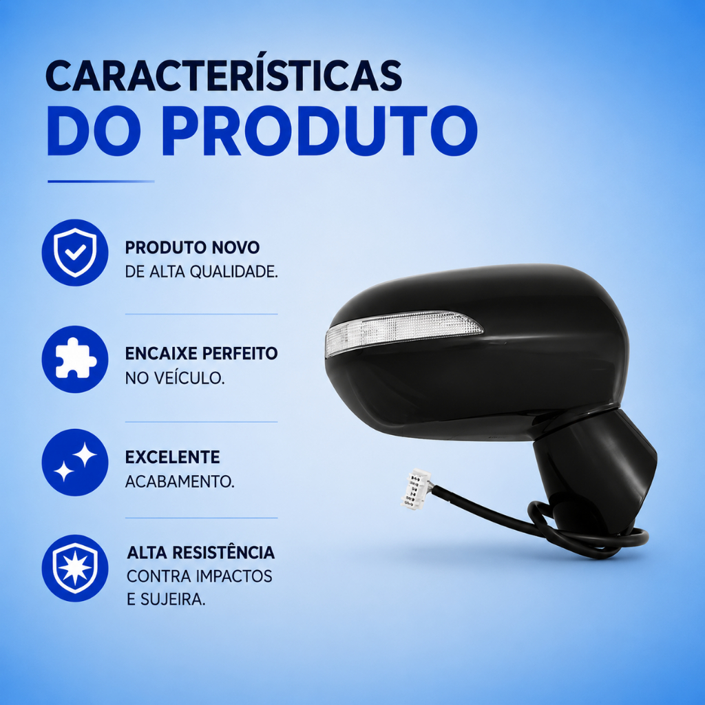 Retrovisor Fit 2003 2004 2005 2006 2007 2008 Eletrico Com pisca