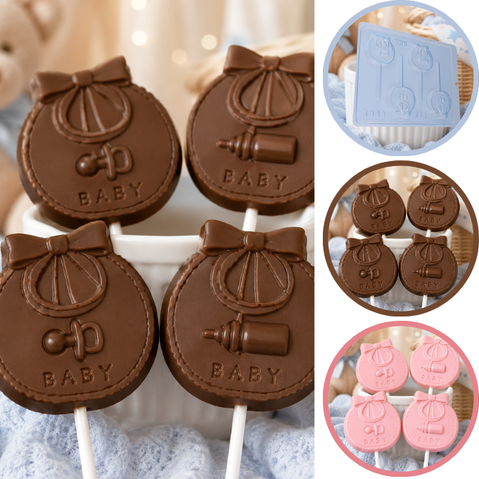 FORMA SIMPLES PIRULITO BABY CÓD.:1382 - (C6) EM ACETATO BWB PARA BOMBOM, DOCES DE CHOCOLATE E CONFEITARIA. (CHOCO)