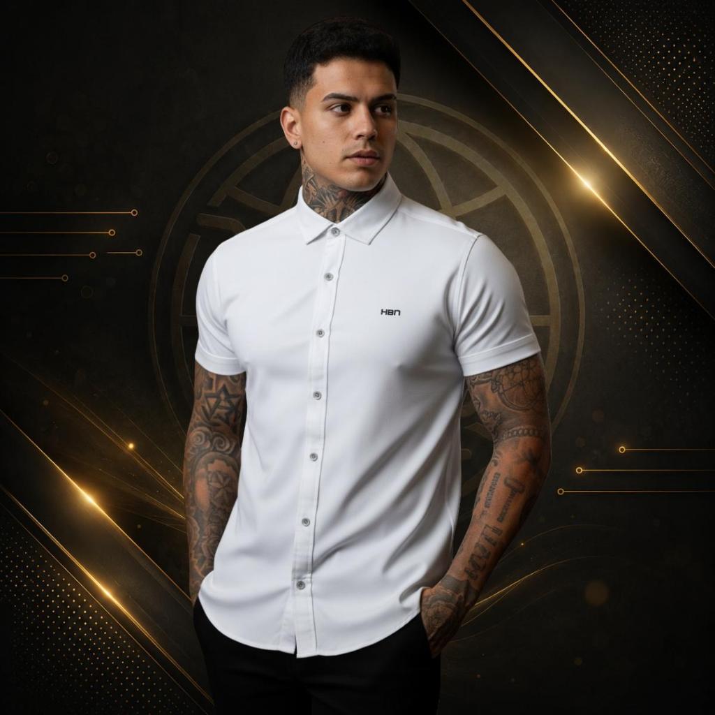 Camisa Masculina Viscose com Elastano Estilo Casual Confortável Não Amassa | Mendes Empreendimentos