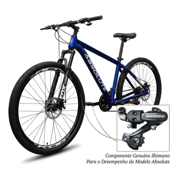 Bicicleta Aro 29 Absolute Nero 5 Azul Tamanho 15 Alumínio 21v Shimano Freio A Disco com…