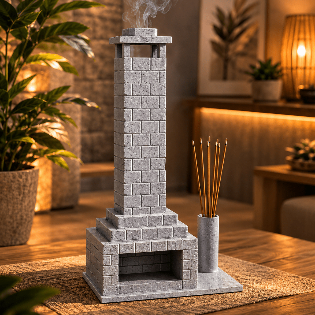 Incensário Porta Incenso Invertido Lareira Decorativa Porta Incenso Cascata Pedra Luxo Aromatizador Zen Casa Sala Quarto