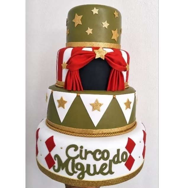 🎪 Bolo Fake Circo Personalizado – Tema Circo em EVA 🎂