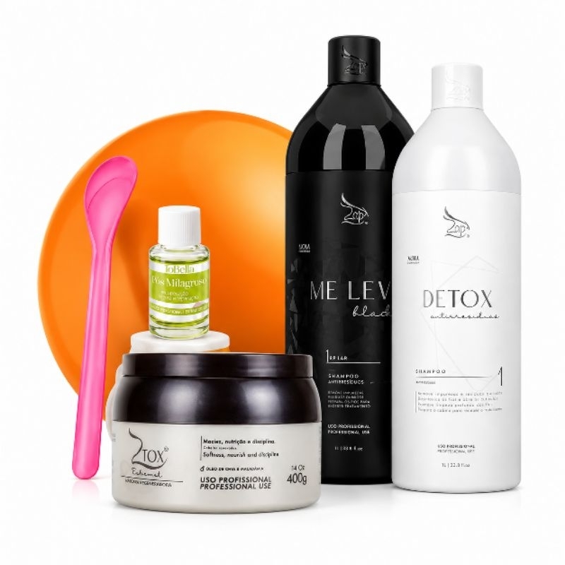Kit Capilar Zap Me Leva Black+Shampoo Detox Antirresíduos + Máscara Ztox 400g