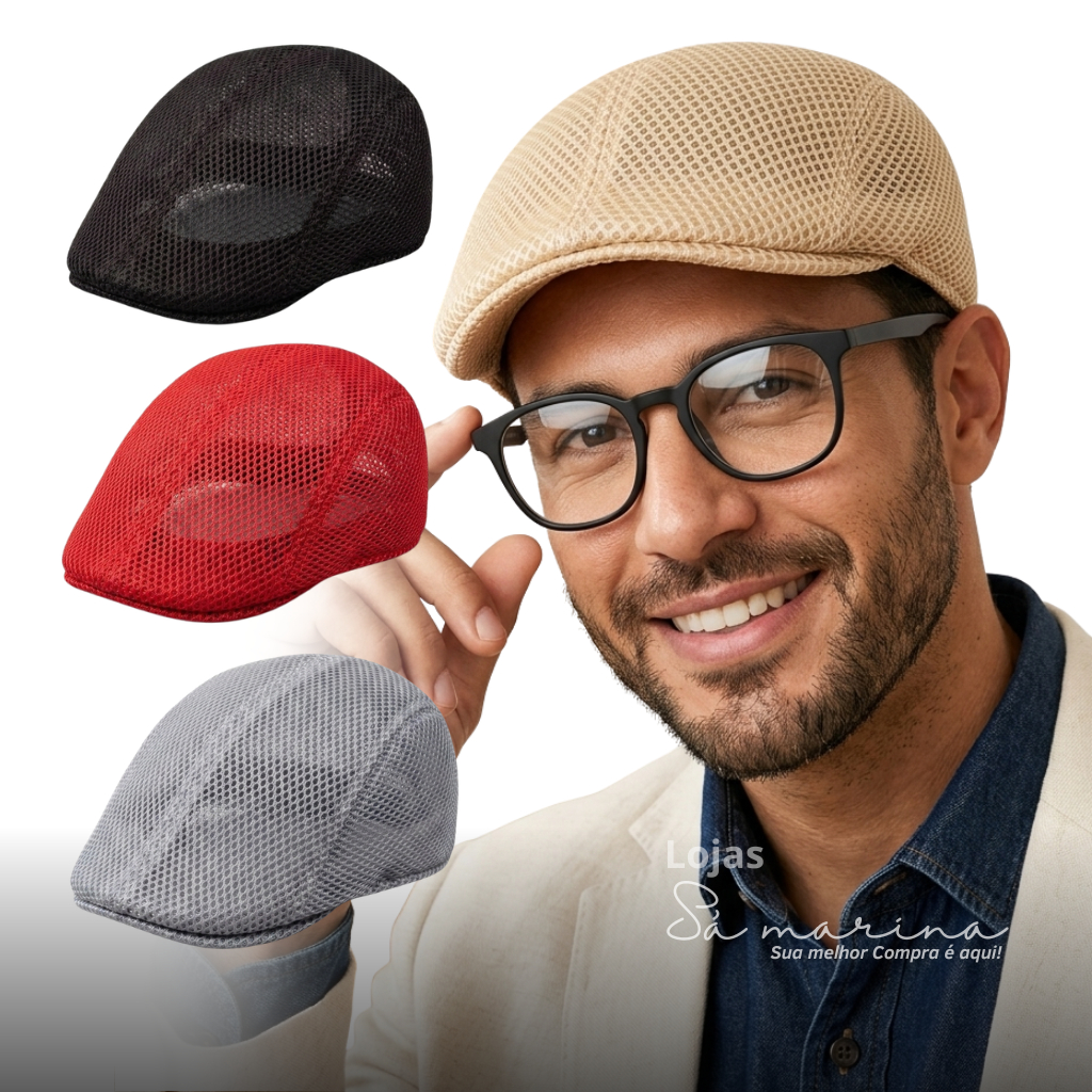 Boina Italiana Masculina De Tela Respirável Verão Premium - BOINA TELA