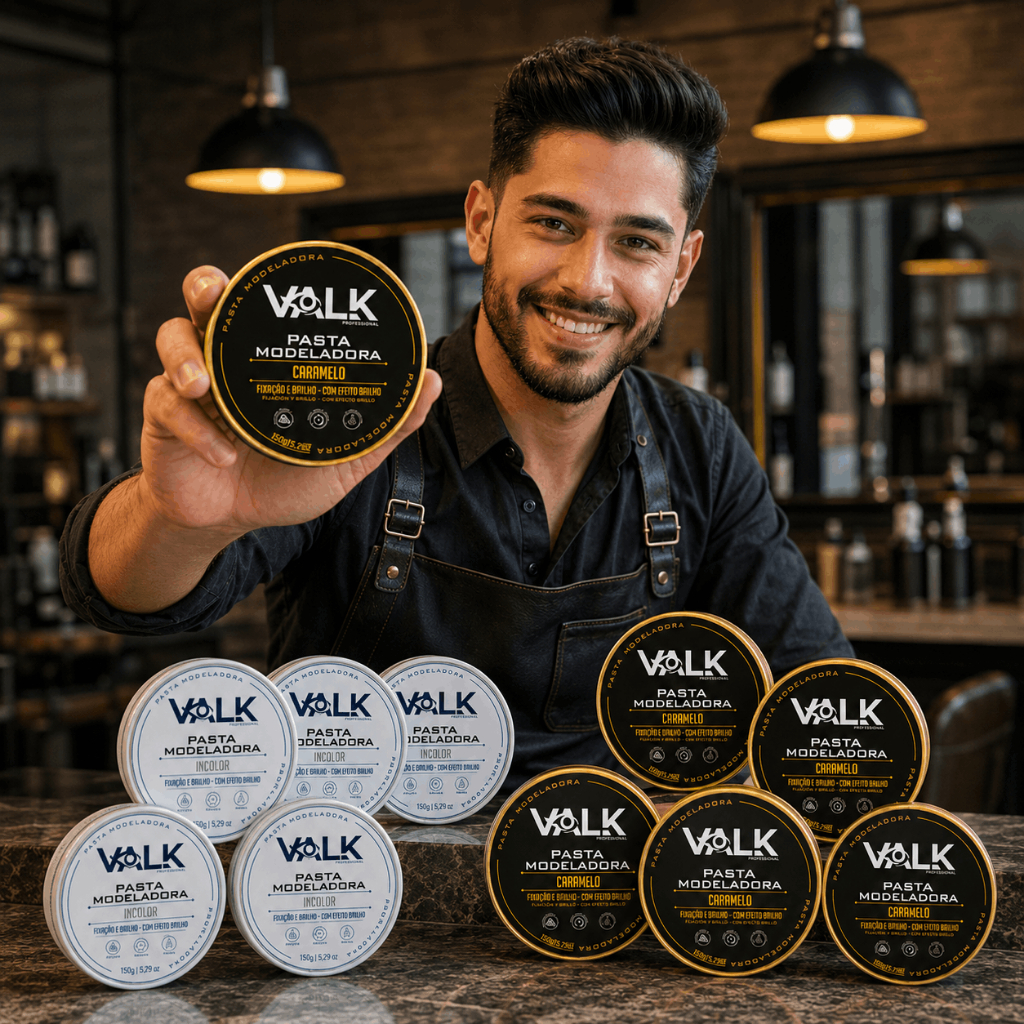Kit 10 Pomadas Modeladoras Valk 150g Cabelo Masculino Fixação Brilho Barbearia Atacado