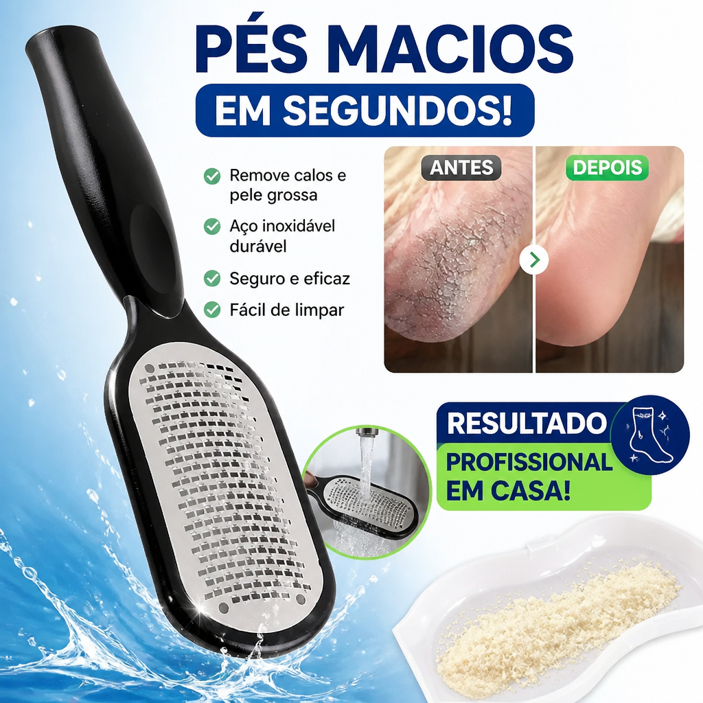 Ralador de Pé Profissional Removedor de Calos e Pele Morta Lixa Pedicure Esfoliador para Calcanhar Ressecado