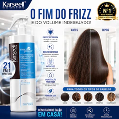 Defrizante Karseen Obrigatorio Proteção Térmico Reconstrução Capilar Cura Fio - 500ml
