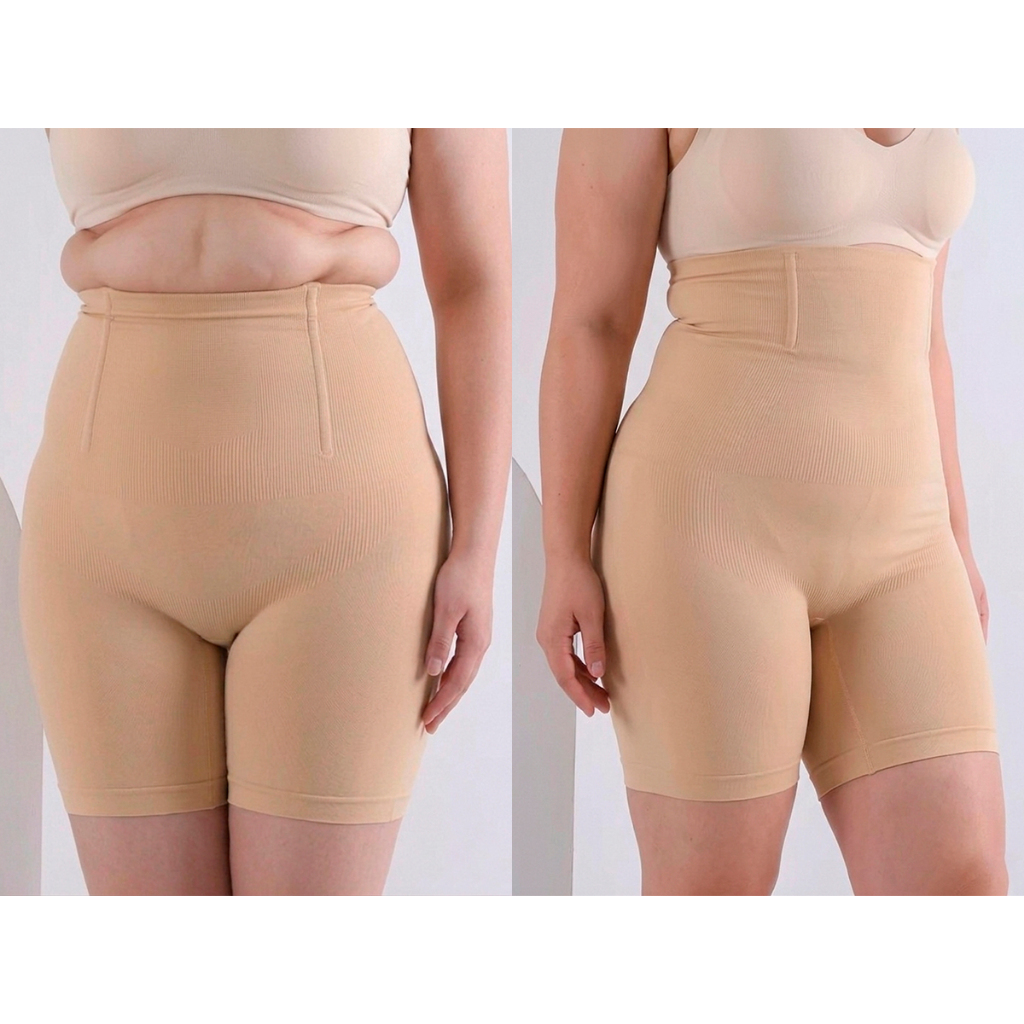 Short Cinta Modeladora Alta Compressão 4 Barbatanas Não Enrola Premium