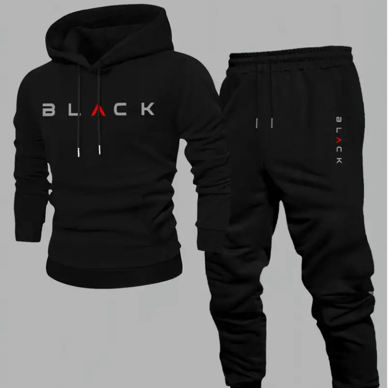 Conjunto Moletom Masculino Grosso Black Minimalista Confortavel Estiloso Streetwear Y2k